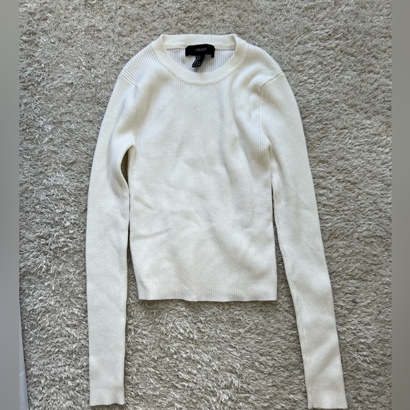 Forever 21 Tops - white ribbed knit sweater